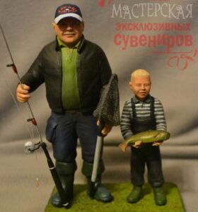 парная статуэтка рыбаков - статуэтка на заказ